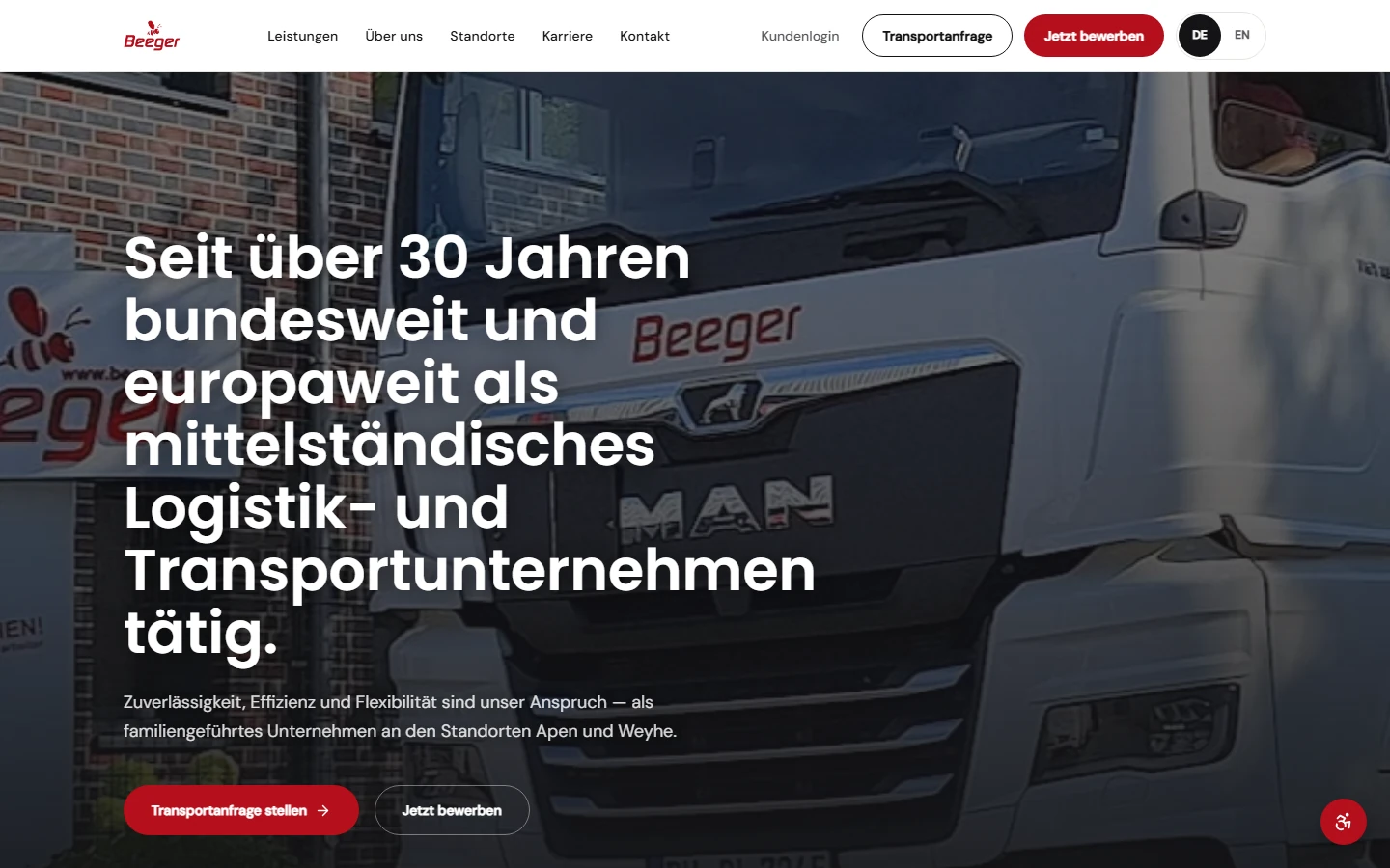 Nachher: neue Beeger-Seite Startseite
